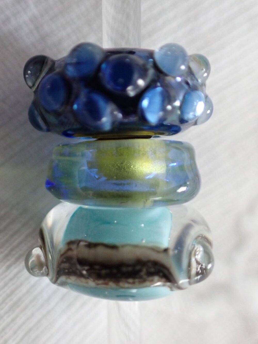 Set of 3 authentic Trollbeads - blue